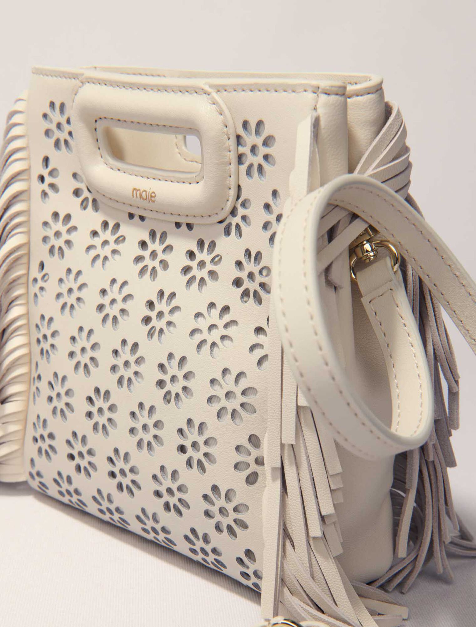 Sac M mini en cuir perforé