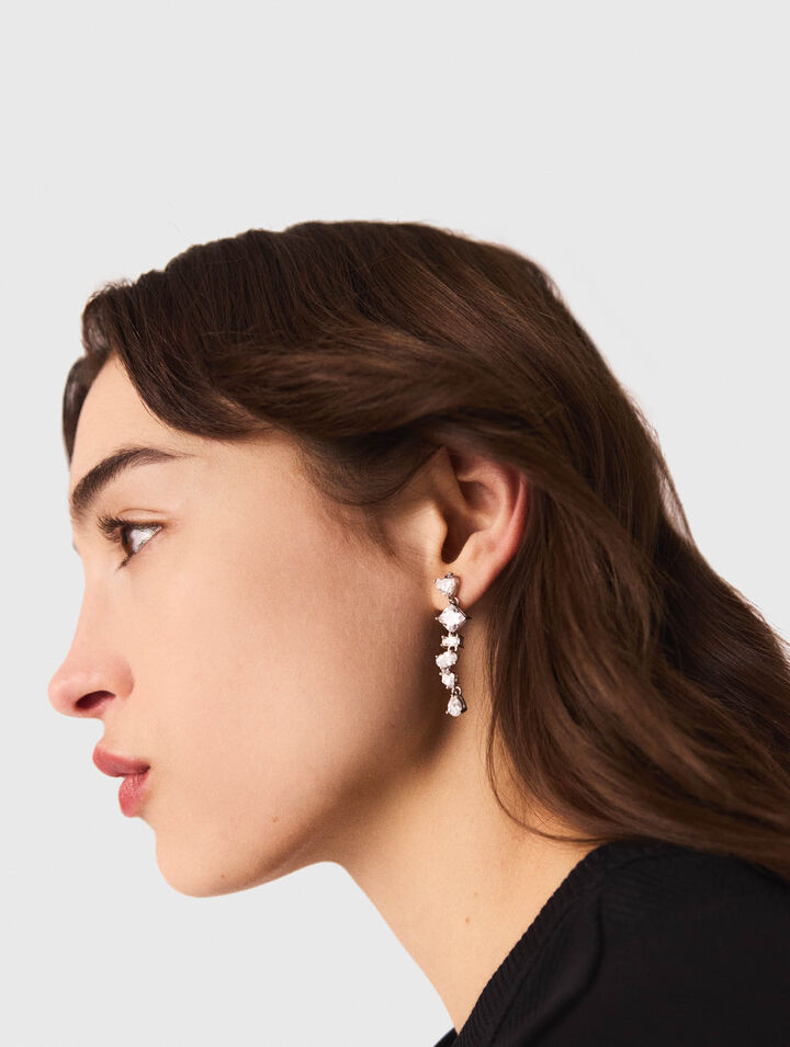 Boucles d'oreilles coeur strassé