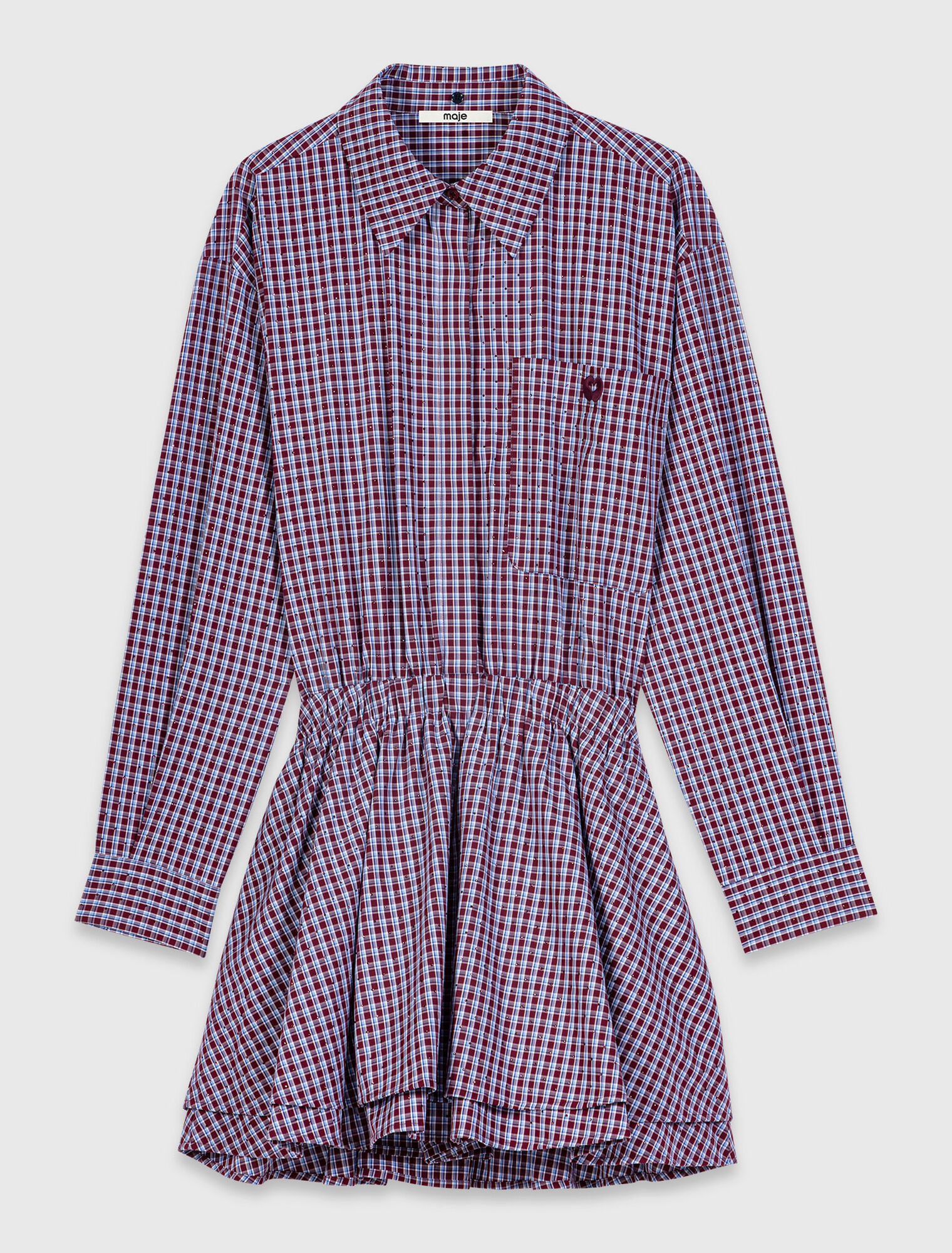 Robe courte &agrave; carreaux strass&eacute;e