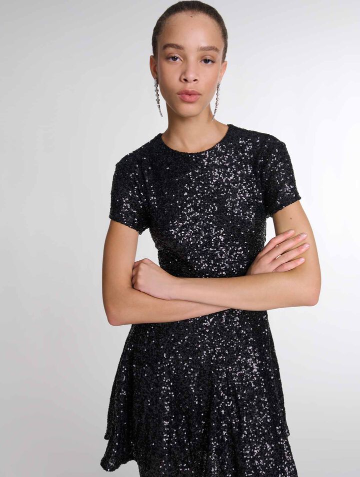Robe courte à sequins