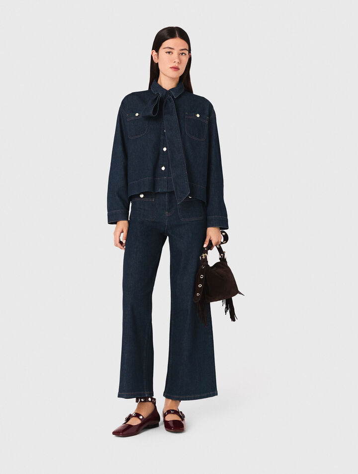 Chemise en denim avec Lavallière