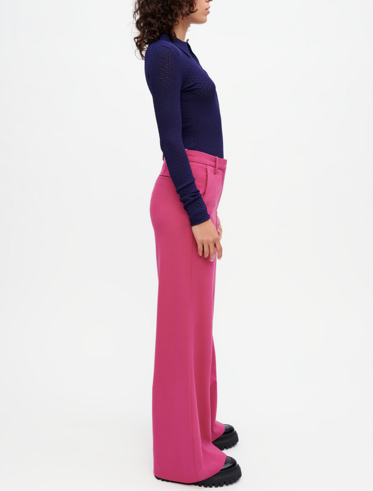 Pantalon de tailleur large et stretch