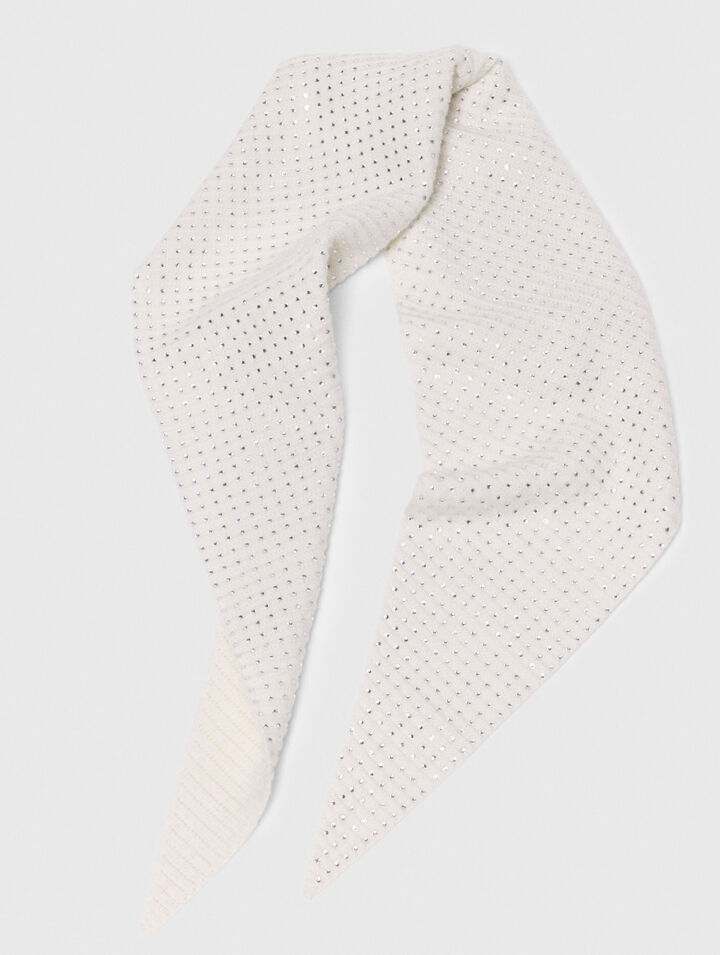 Echarpe triangle en laine strassée