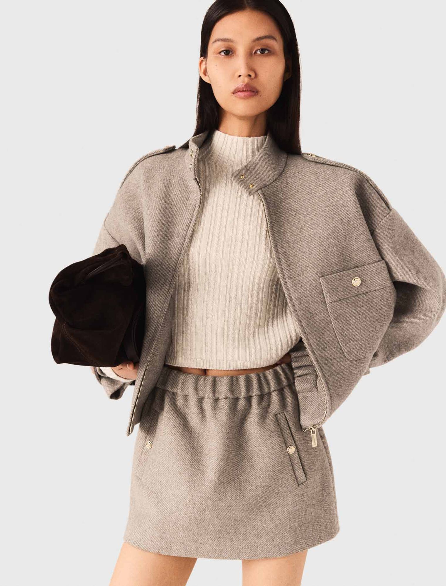 Blouson en laine mélangée