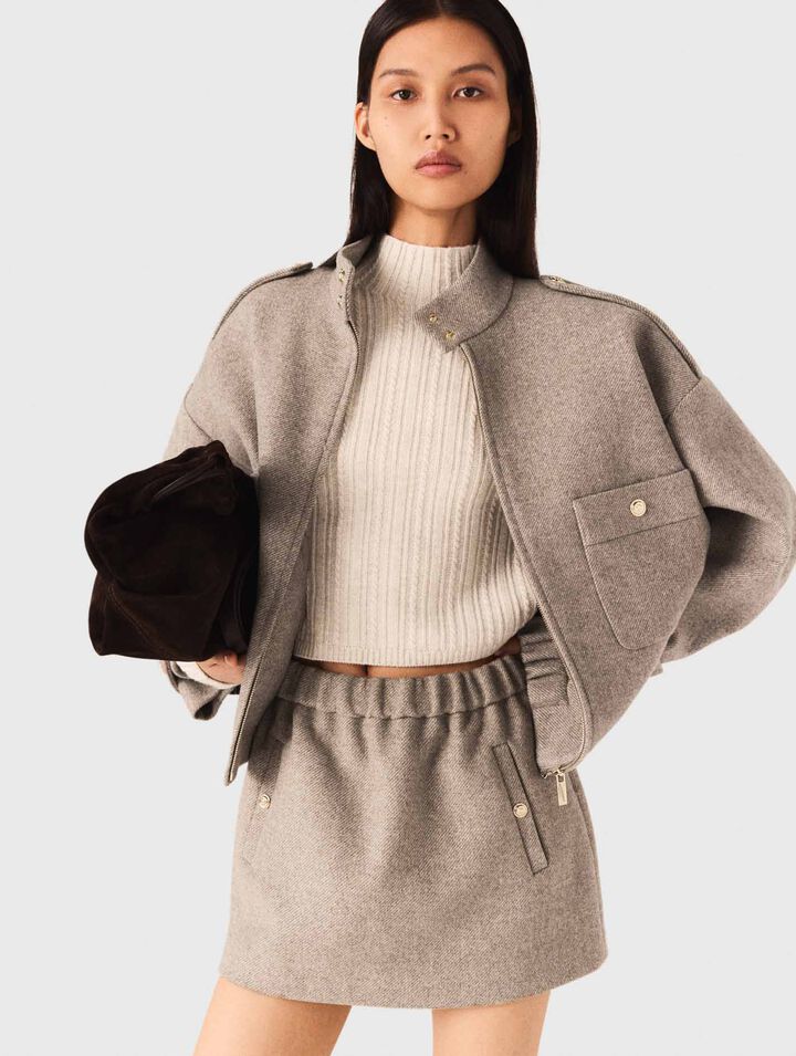 Blouson en laine mélangée
