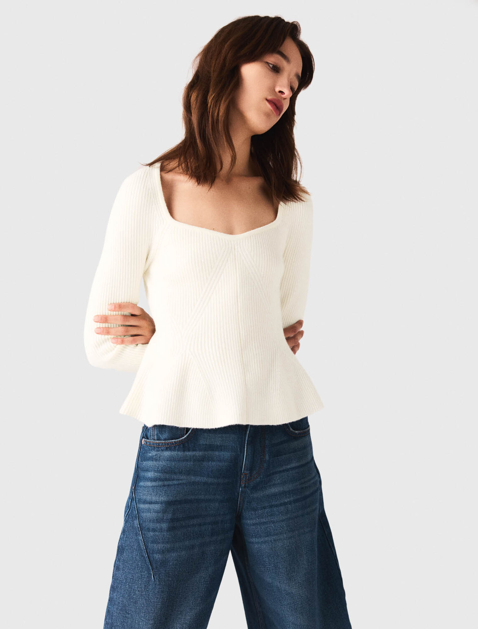 Pull à taille péplum