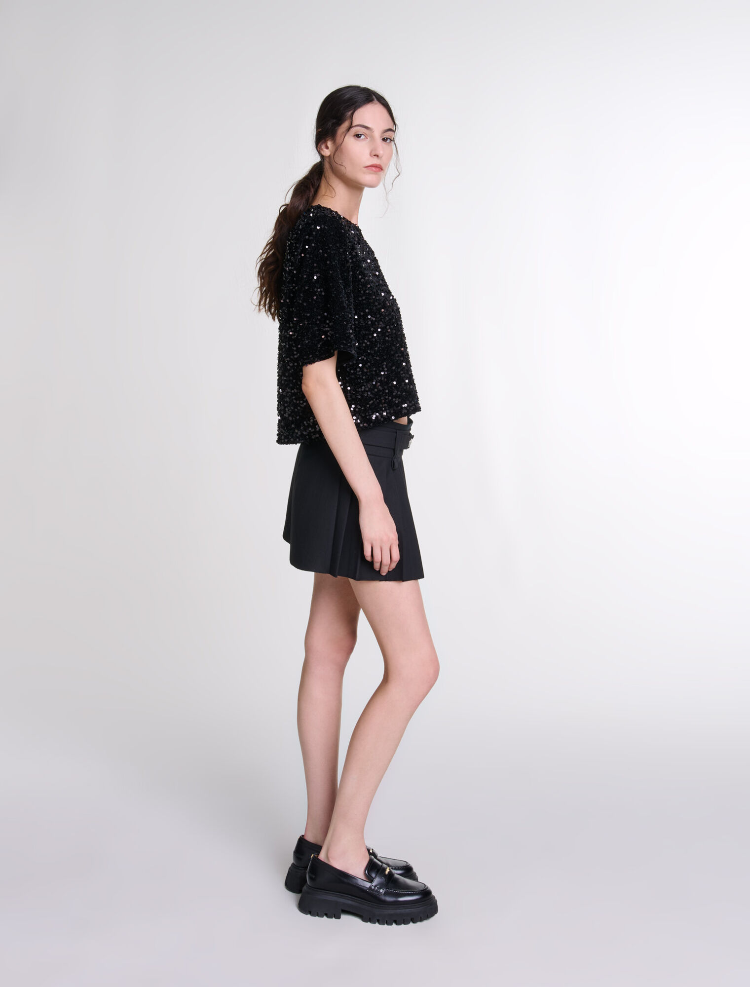 Top en velours et sequins