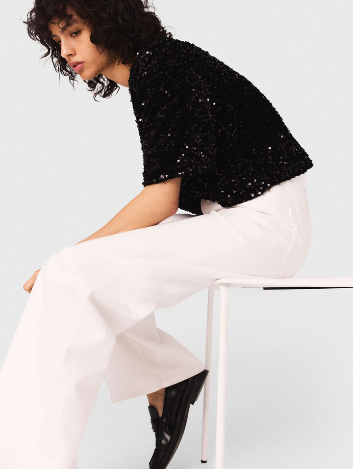 Top en velours et sequins