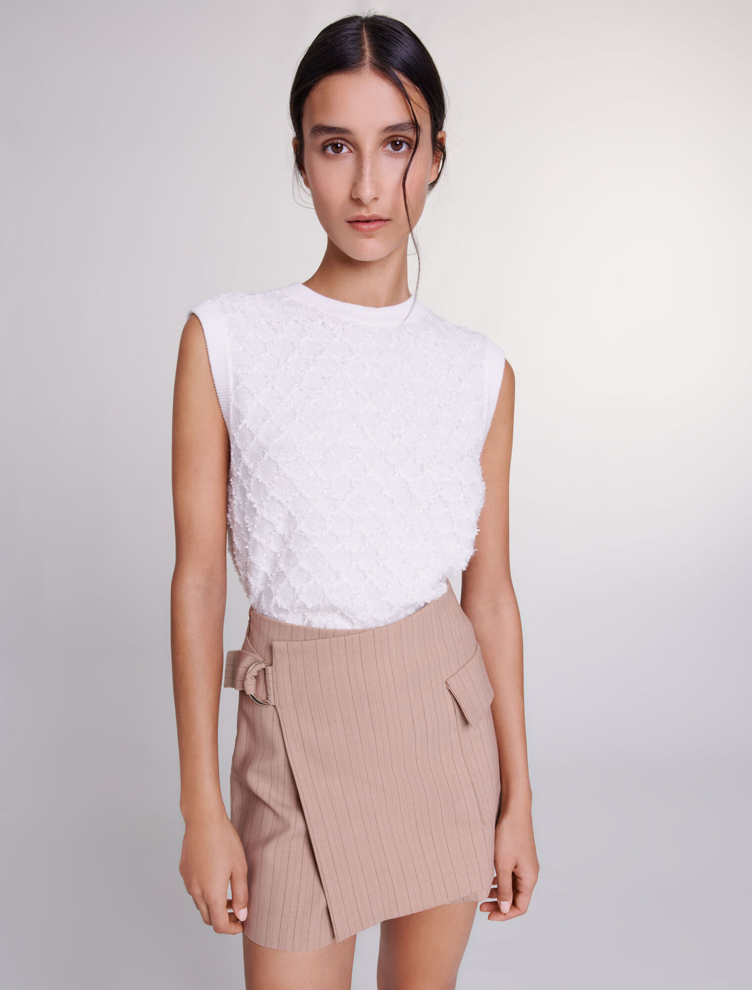 Short trompe l'œil à rayures