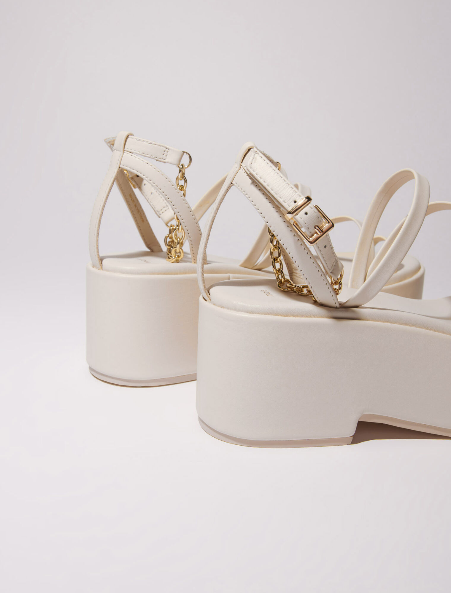 Sandales compensées en cuir