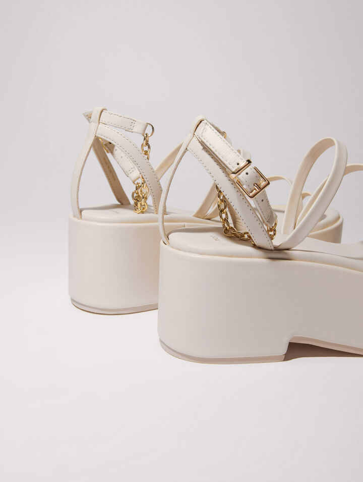 Sandales compensées en cuir