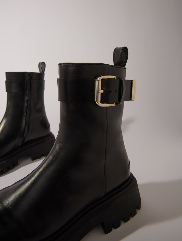 Bottines en cuir à boucle