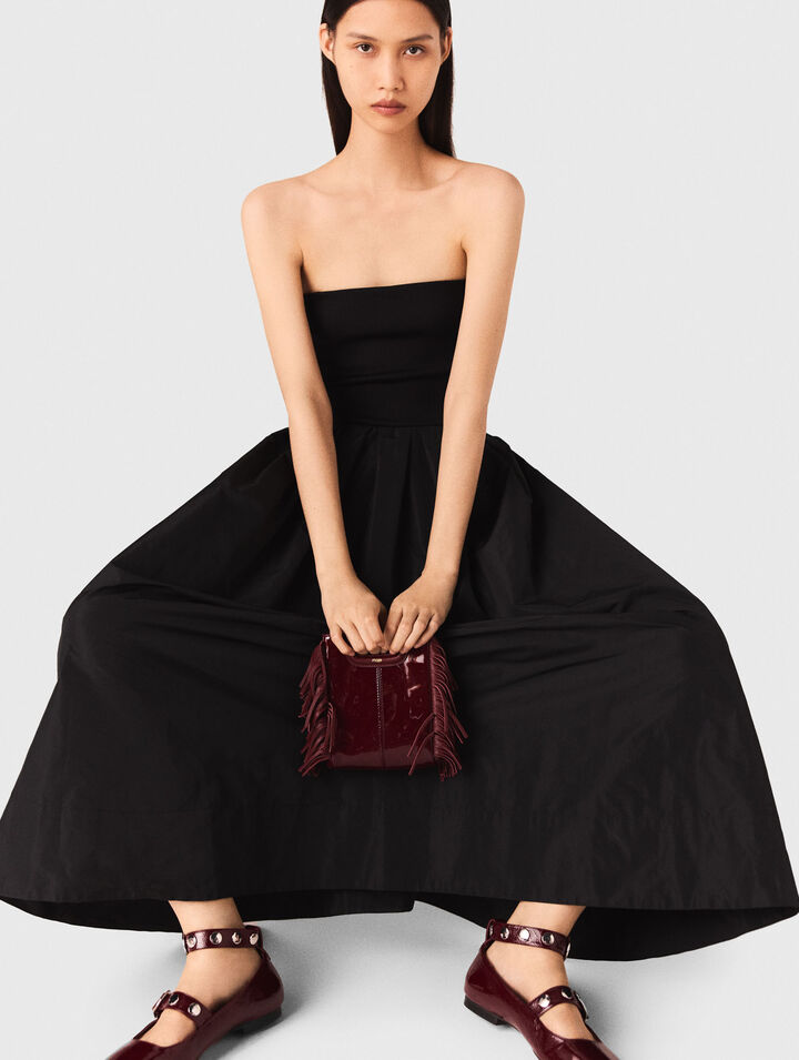 Robe bustier en maille et taffetas