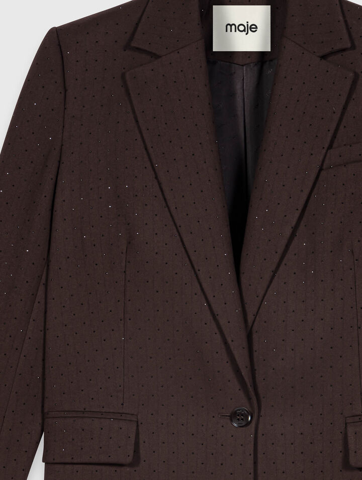 Veste de tailleur strass&eacute;