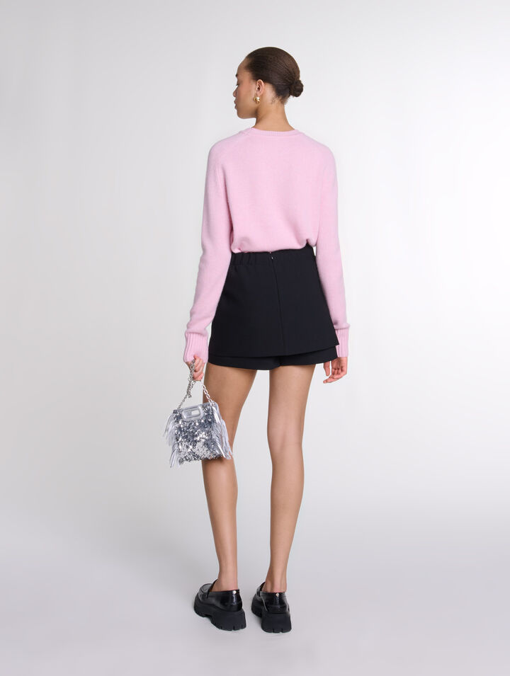 Short jupe en crêpe