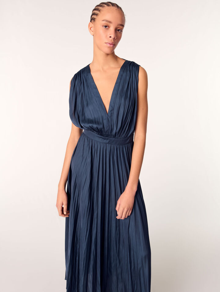 Robe longue plissée