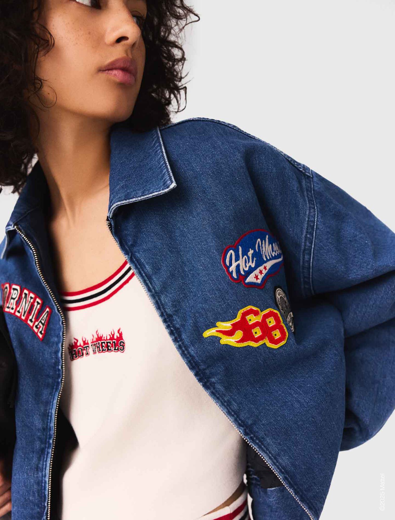 Veste denim oversize brodé