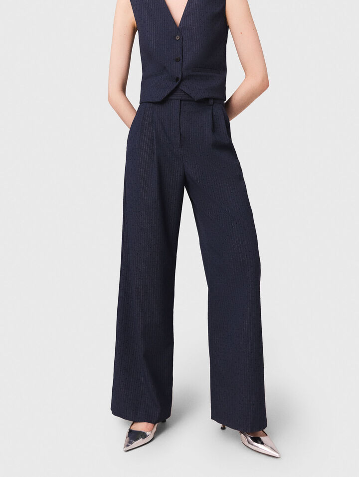 Pantalon tailleur à strass