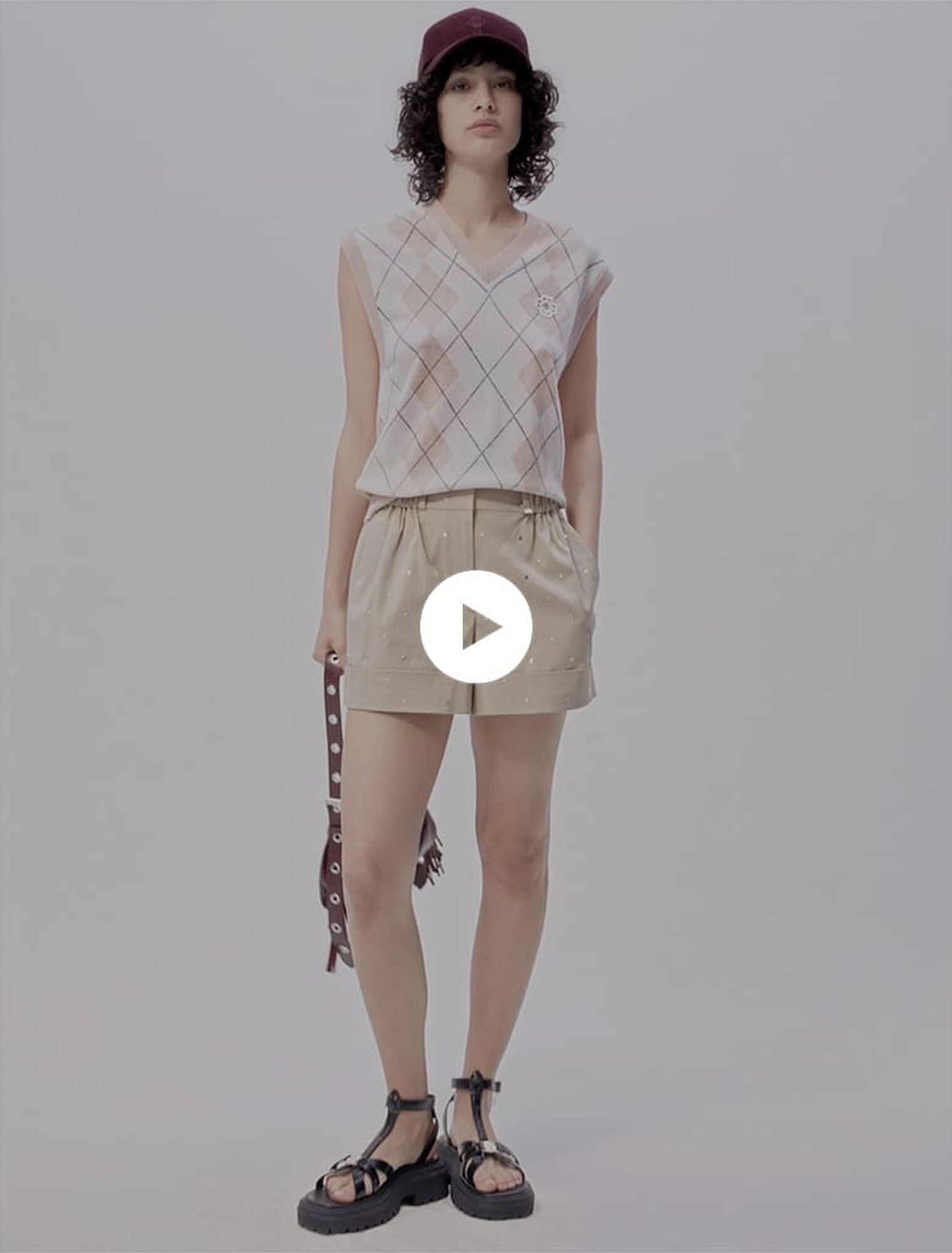 Pull sans manches en laine mélangée