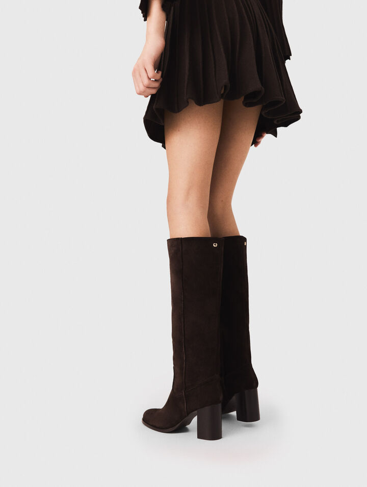 Bottes &agrave; talons en su&egrave;de