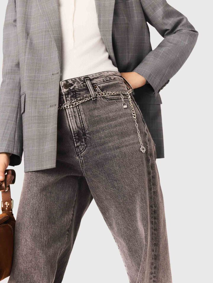 Jean large à ceinture maillons