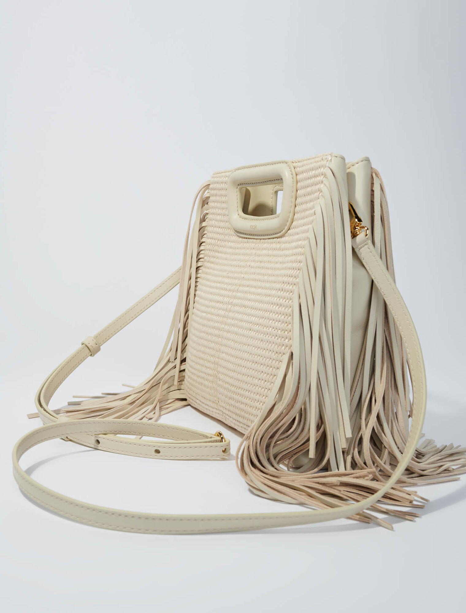 Sac M en textile et raphia