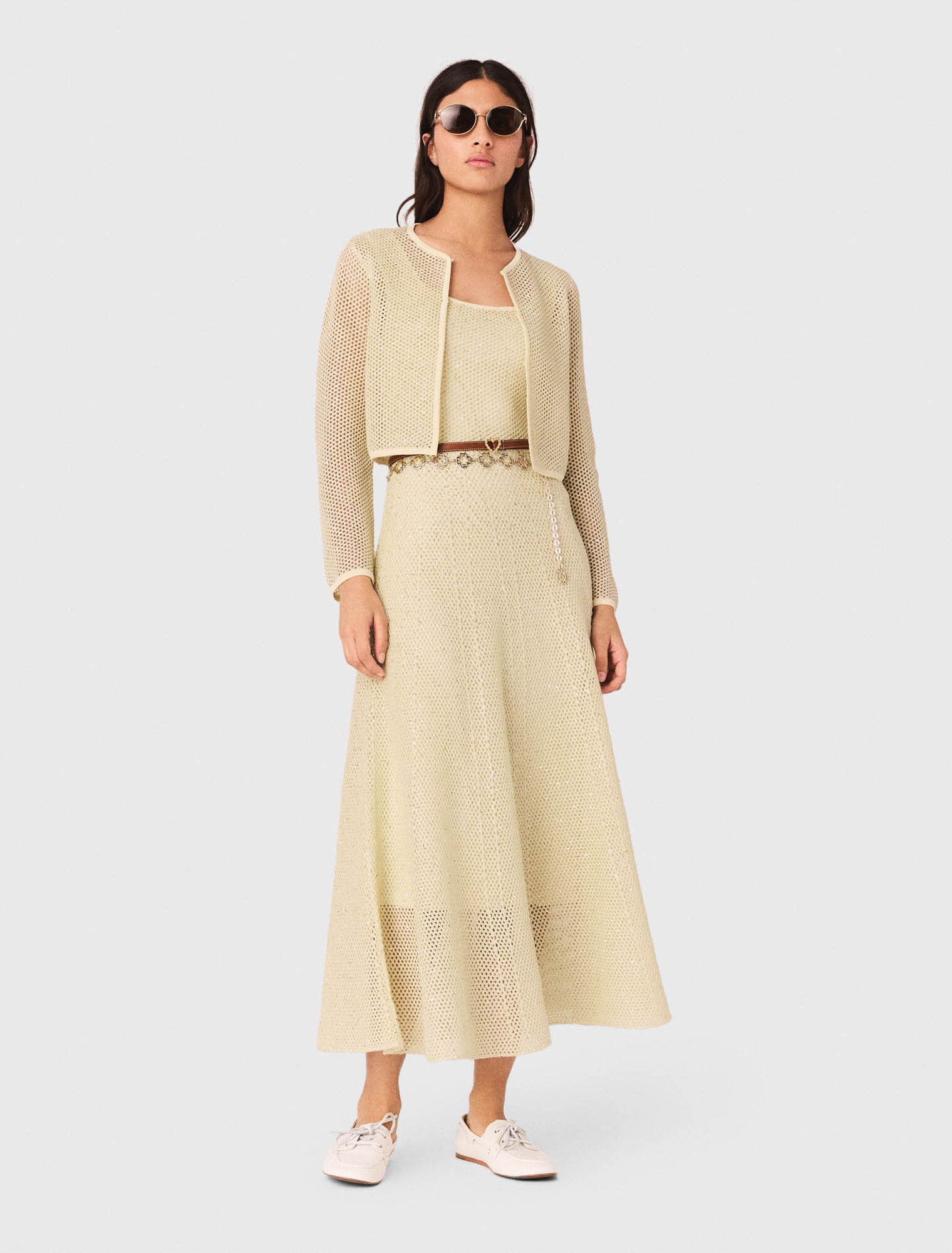 Cardigan en maille strass&eacute;e