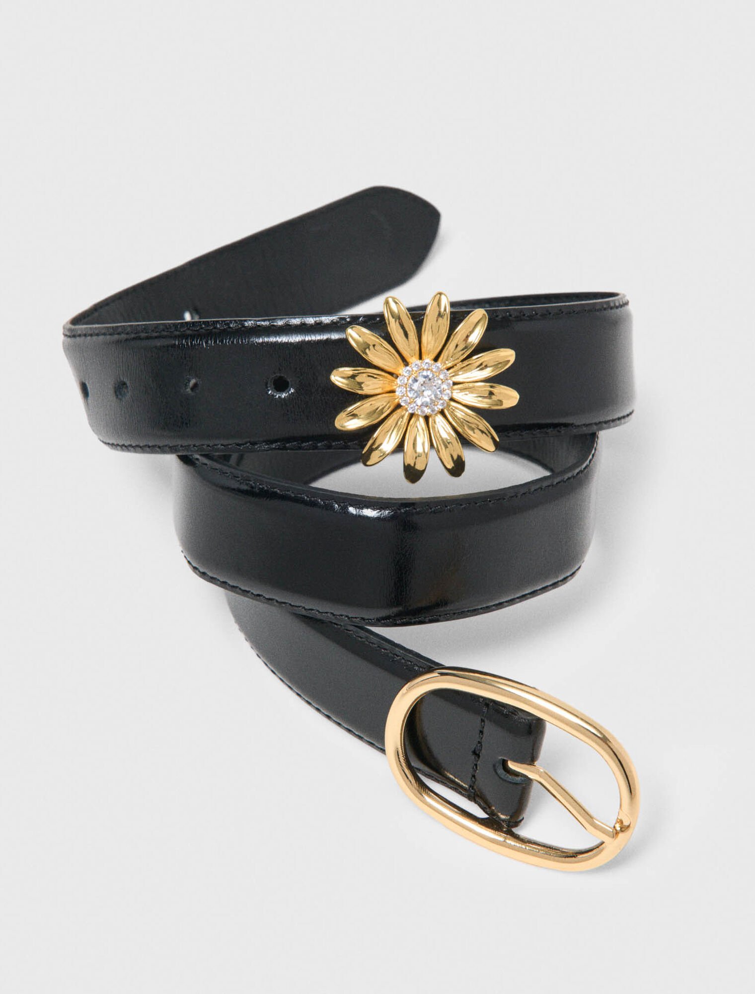 Ceinture en cuir &agrave; bijou amovible