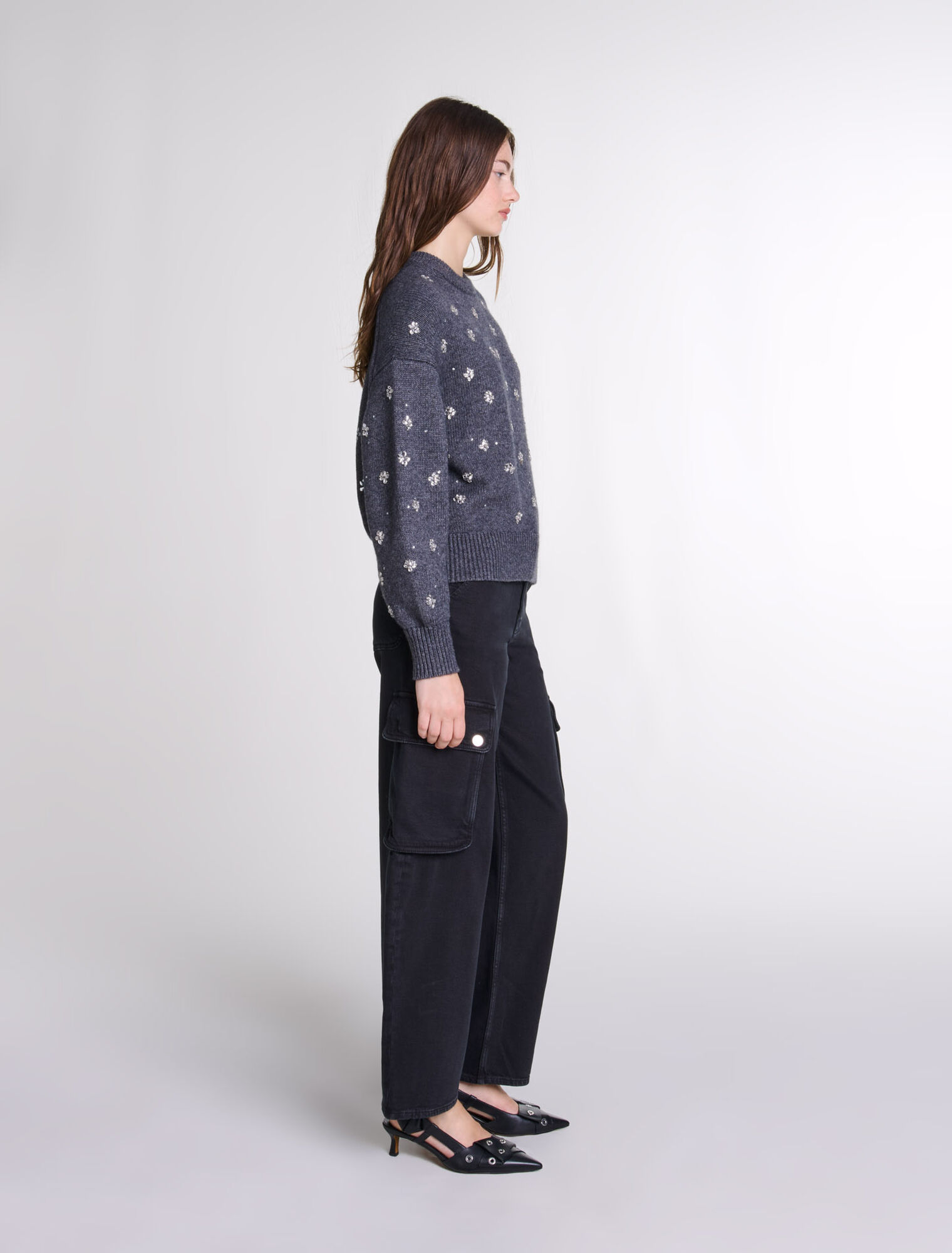Pull en maille à strass