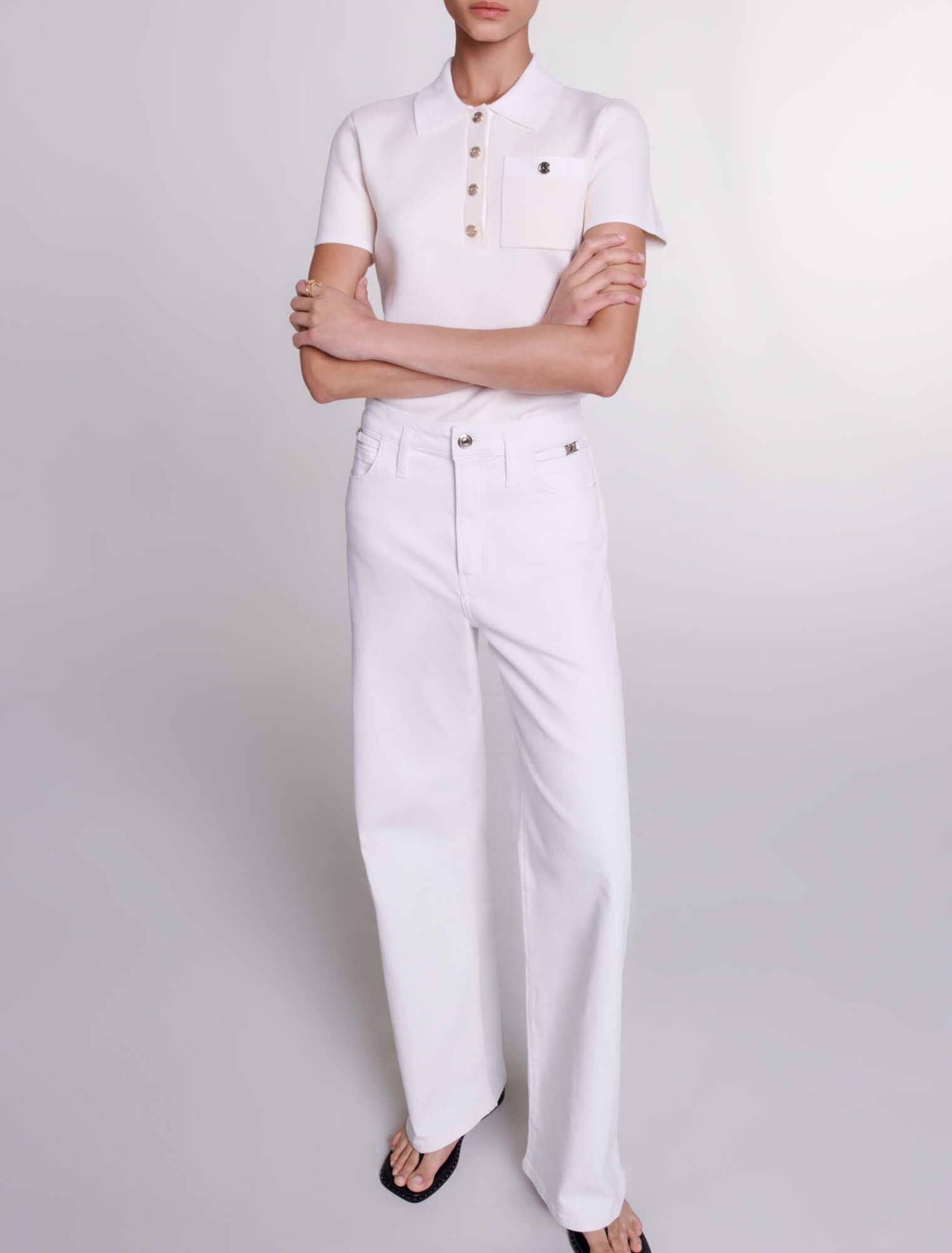 Top en maille à col polo