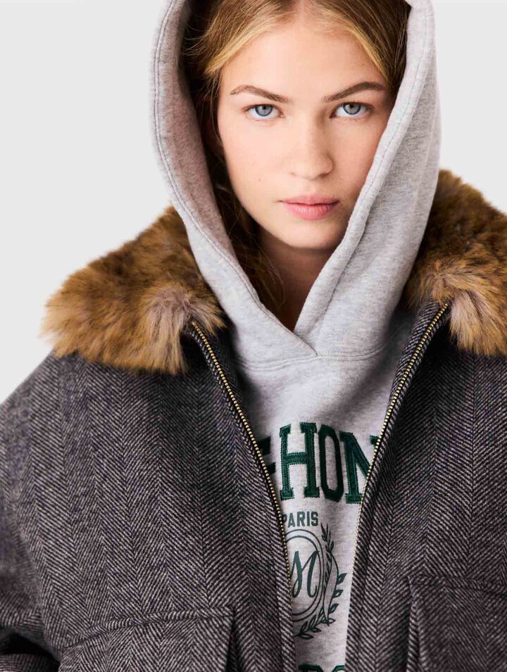 Blouson oversize effet chevrons