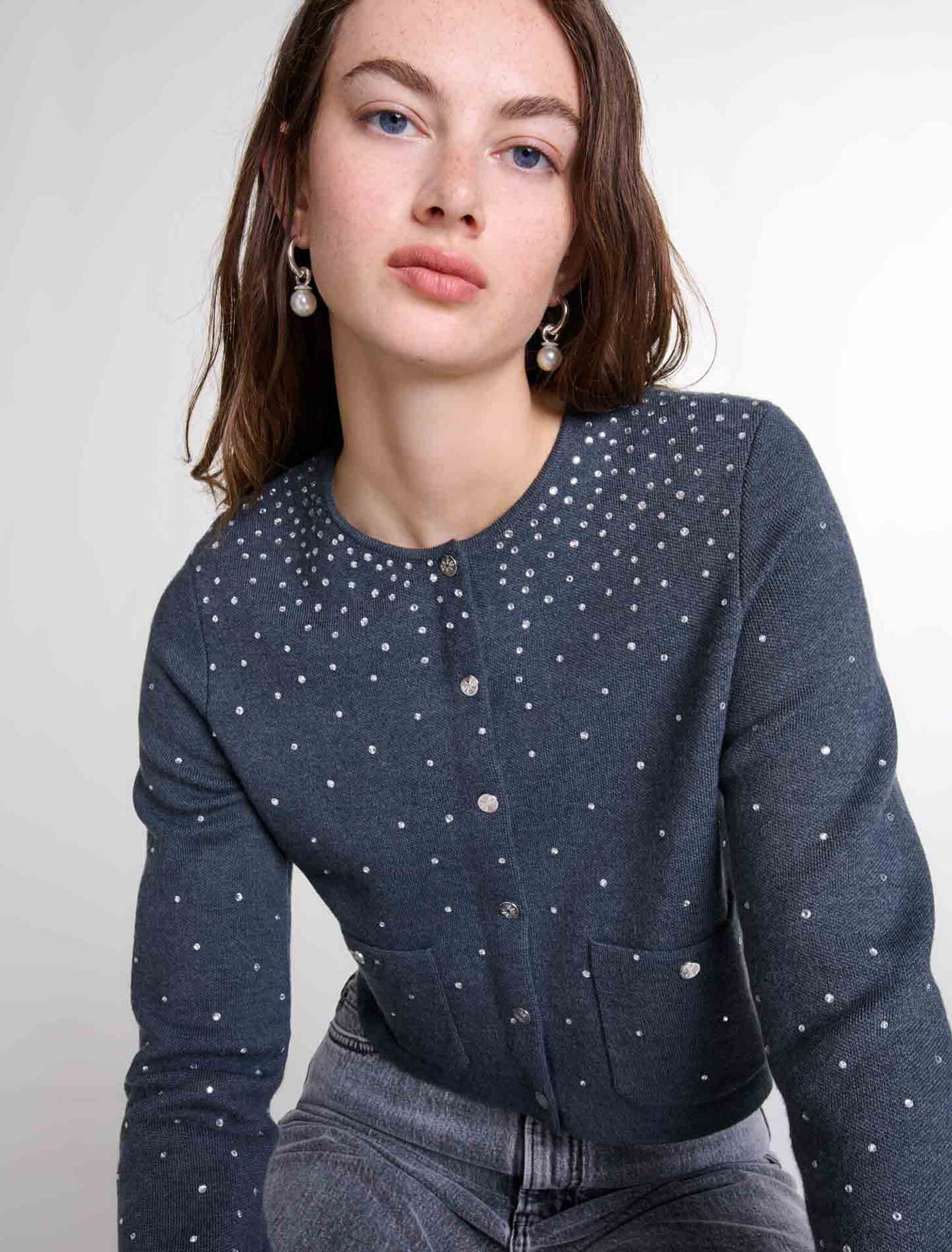Pull en maille à strass
