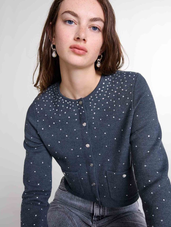 Pull en maille à strass