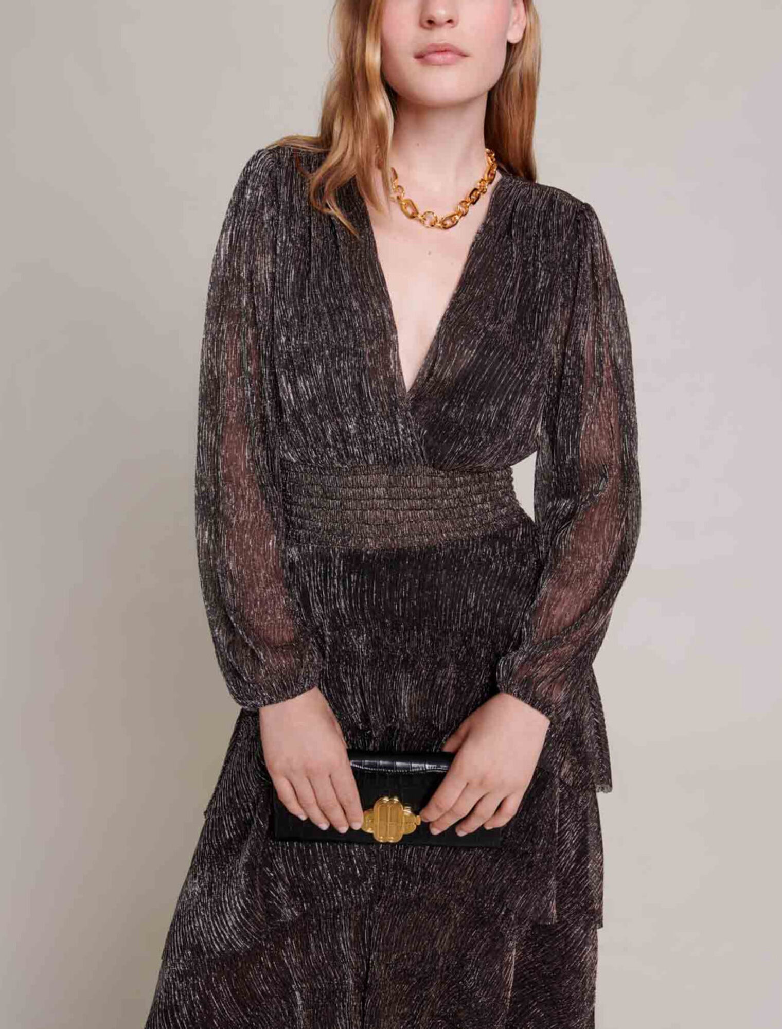 Robe longue à volants