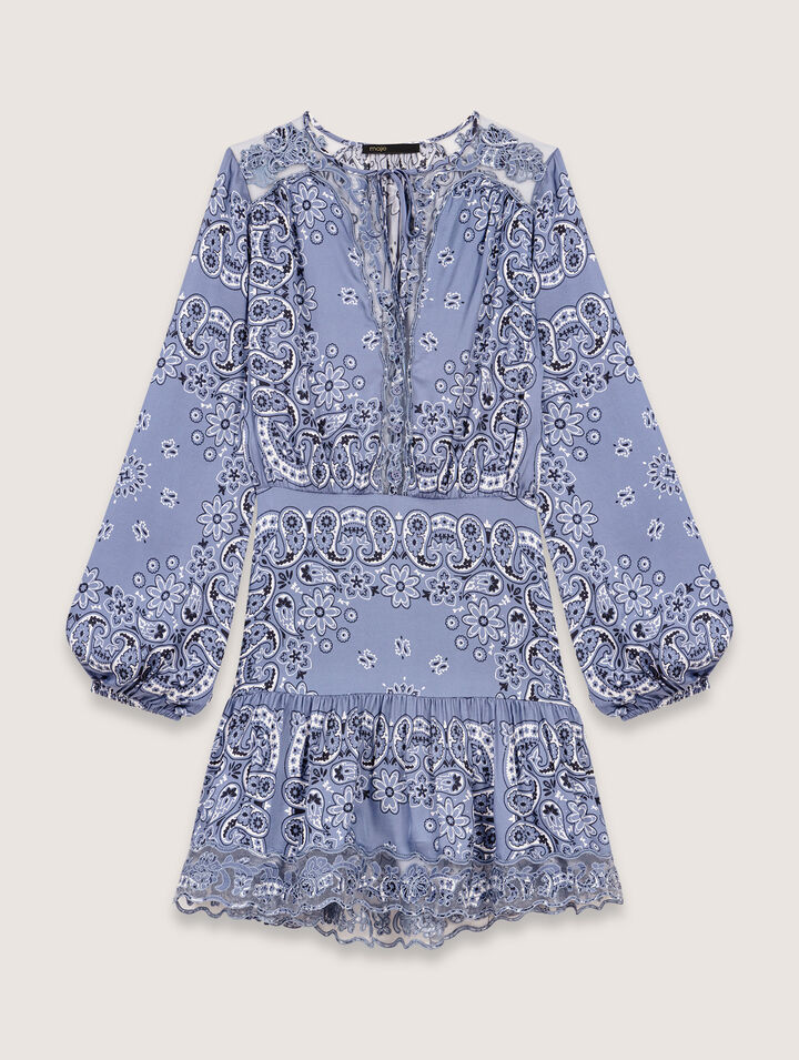 Robe courte fluide imprimée