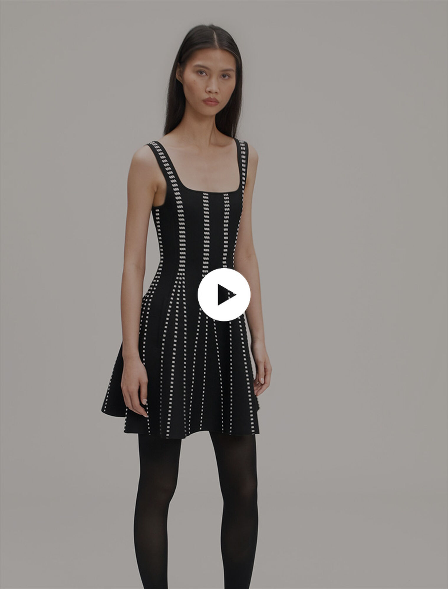 Robe courte en maille jacquard