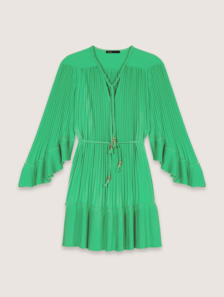 Robe courte plissée