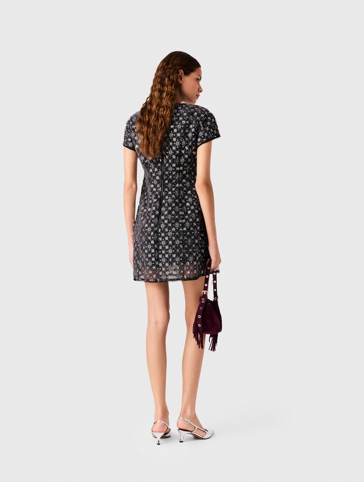 Robe courte strass&eacute;e