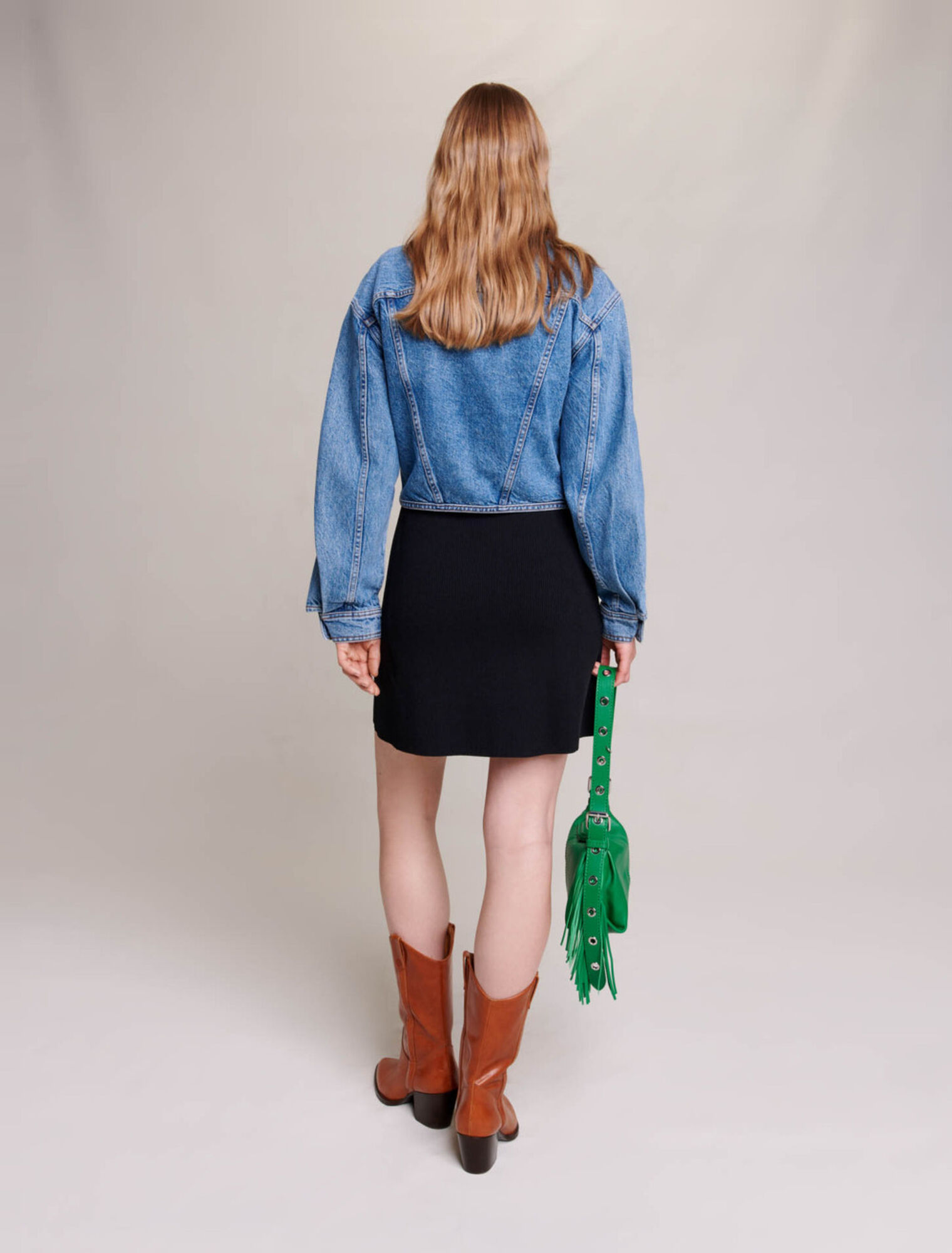 Blouson en jean à laçage