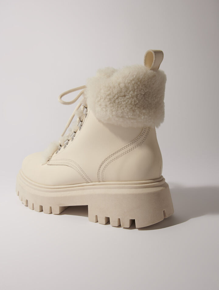 Bottines chunky en fausse fourrure