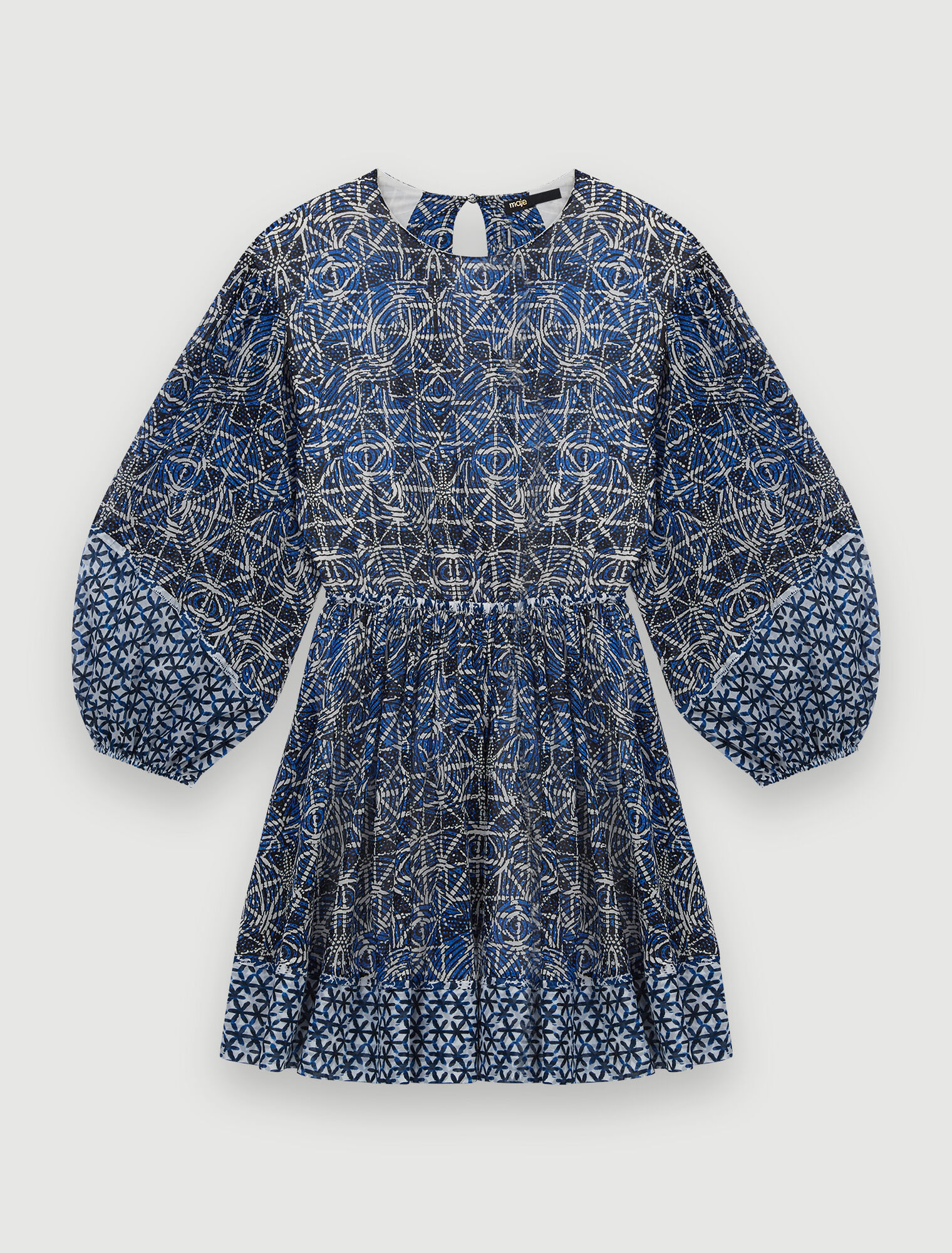 Robe en voile de coton en mix d'imprimés