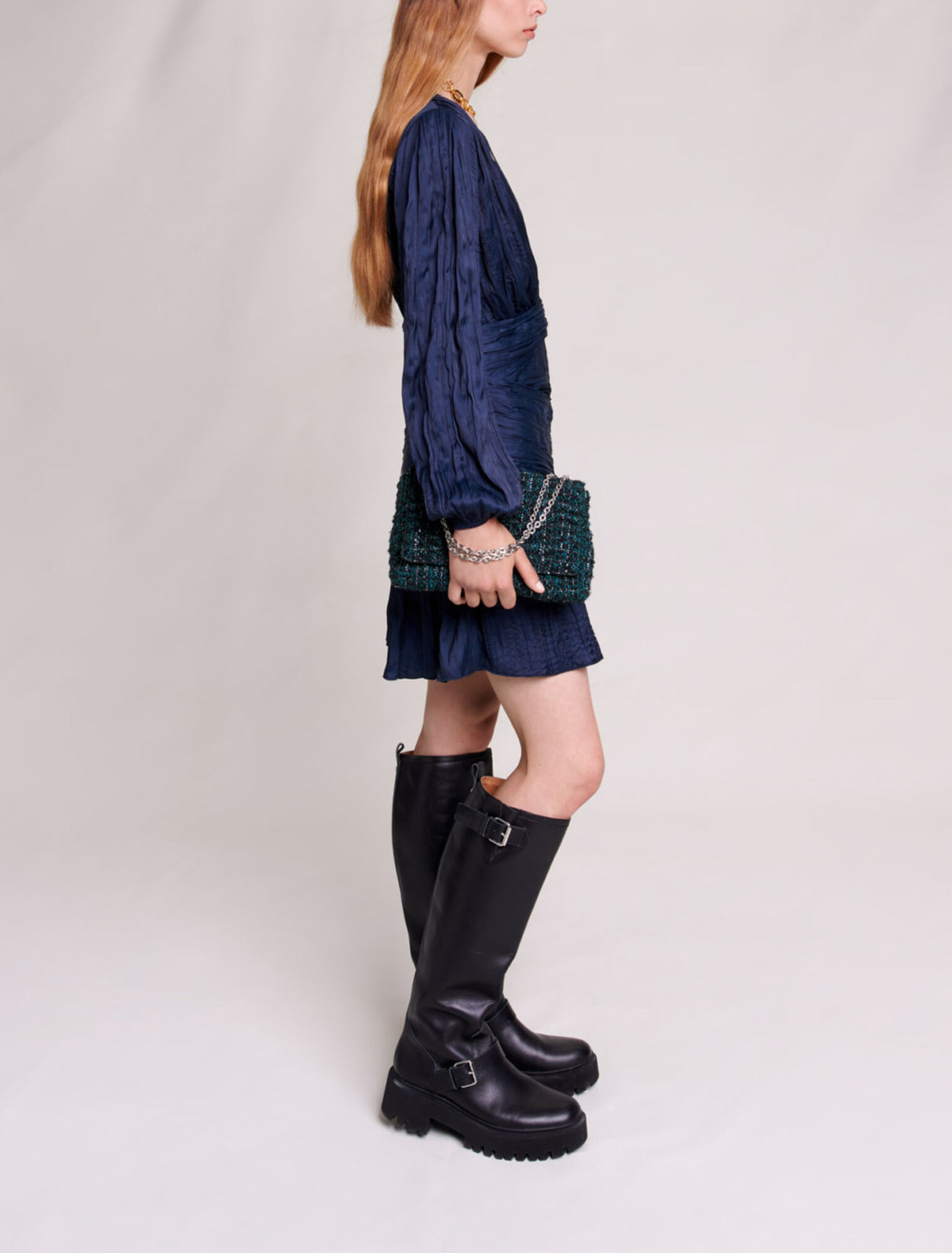 Robe courte drapée