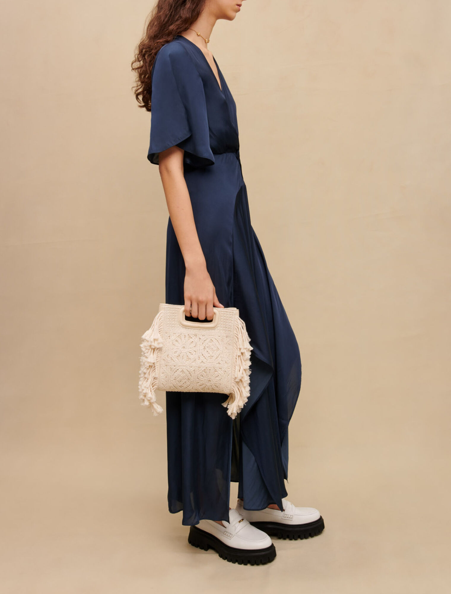 Robe foulard en satin fluide