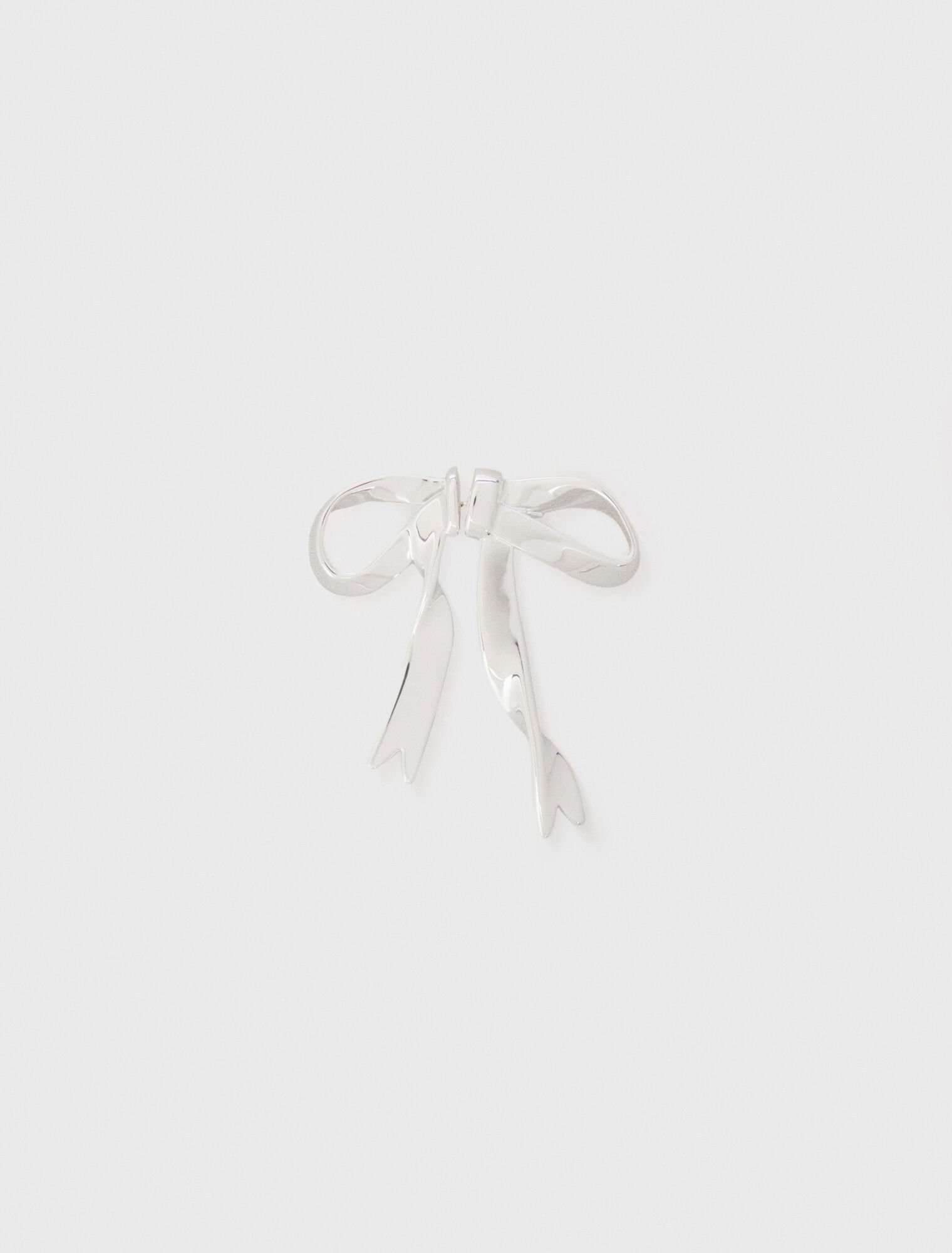 Boucle d'oreille nœud argentée
