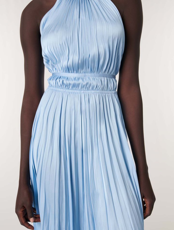 Robe longue plissée