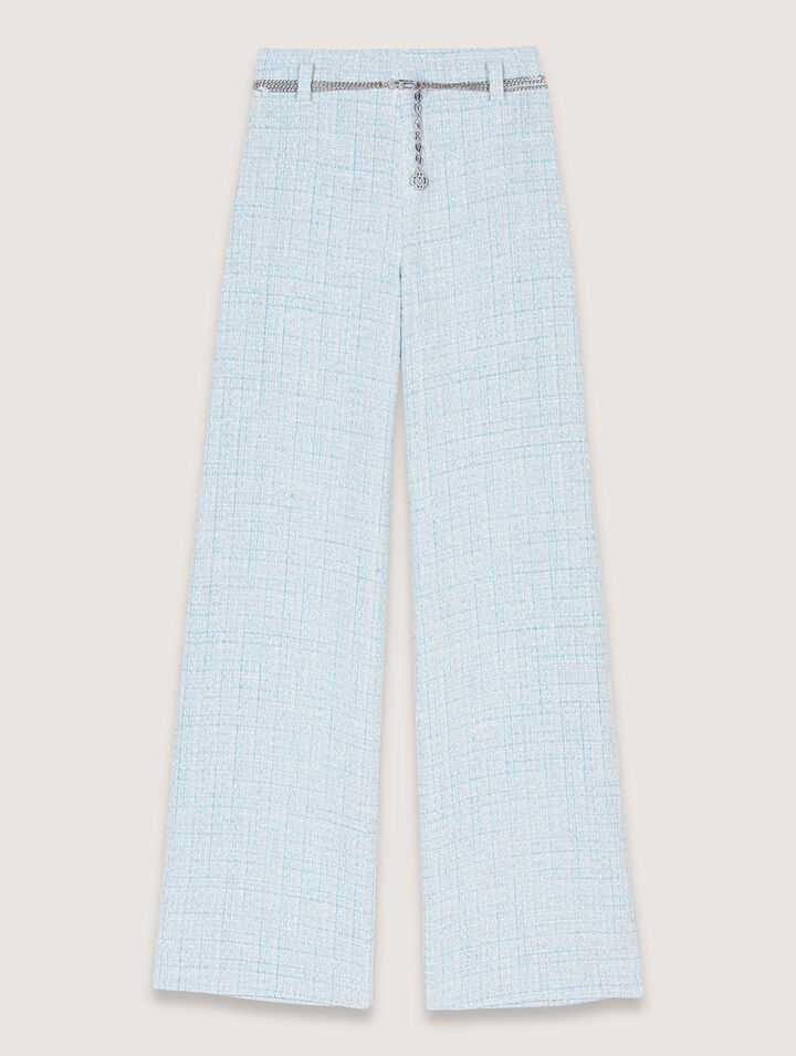 Pantalon en tweed avec ceinture
