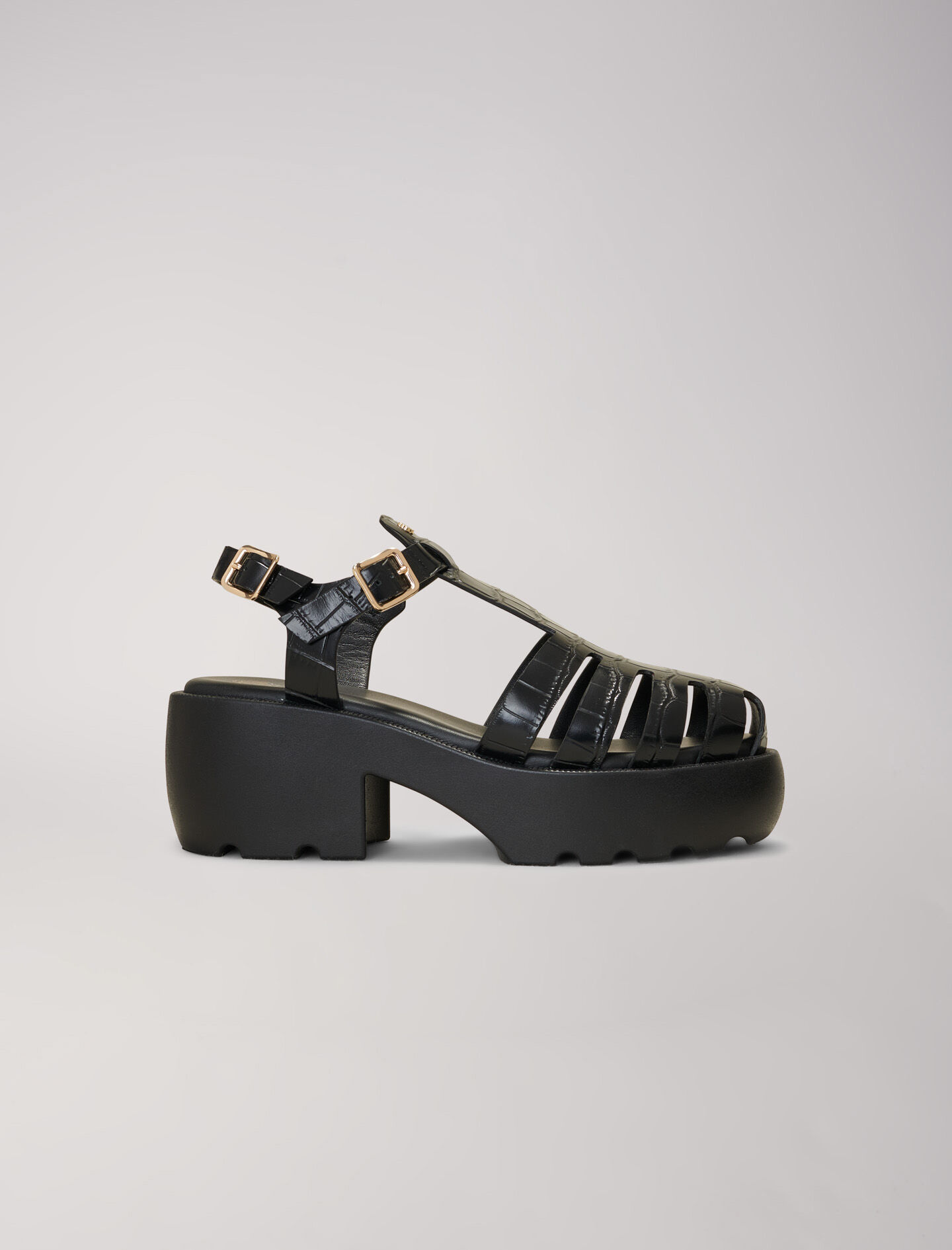 Sandales crantees en cuir