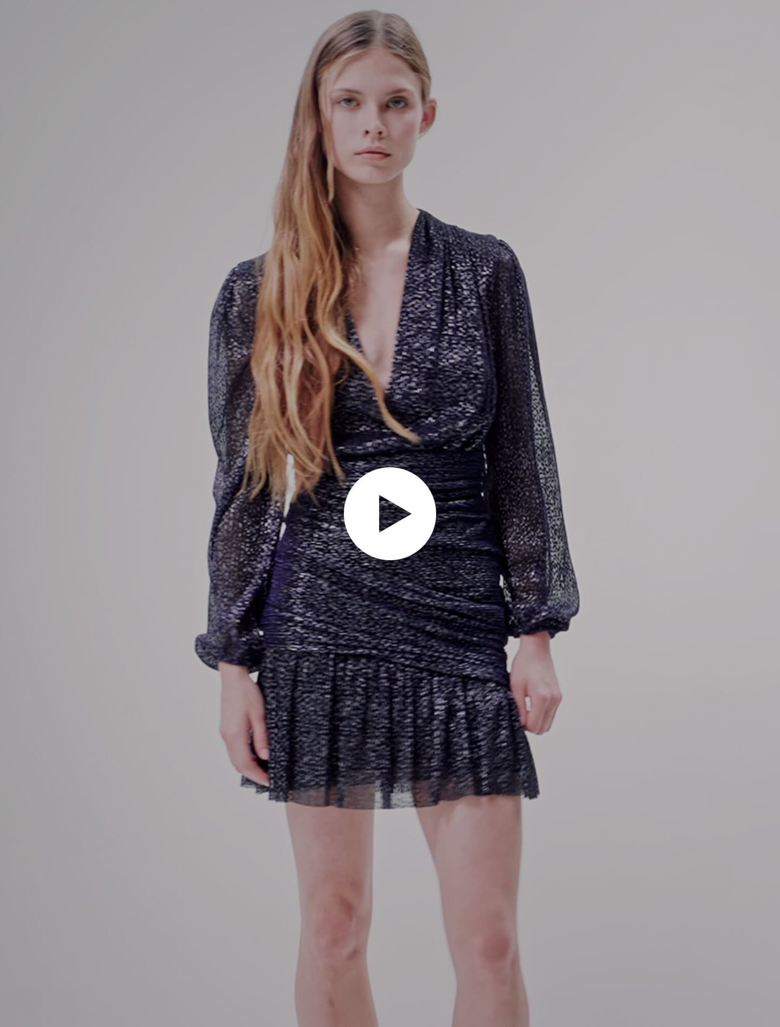 Robe en lurex drapée
