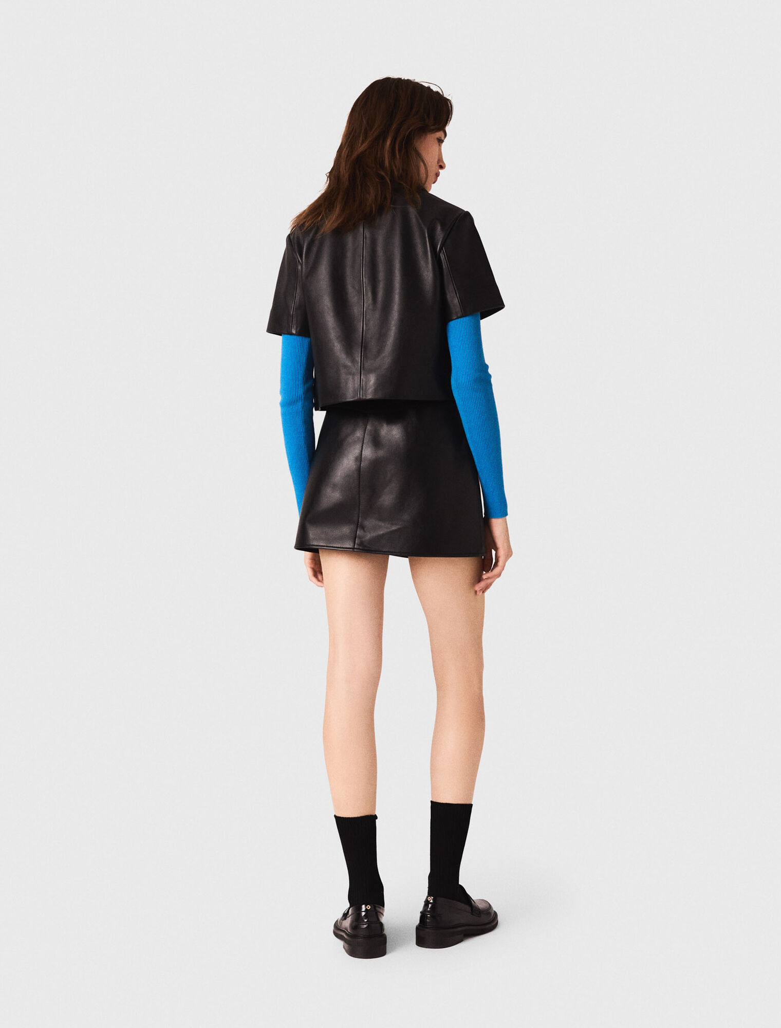 Veste courte en cuir