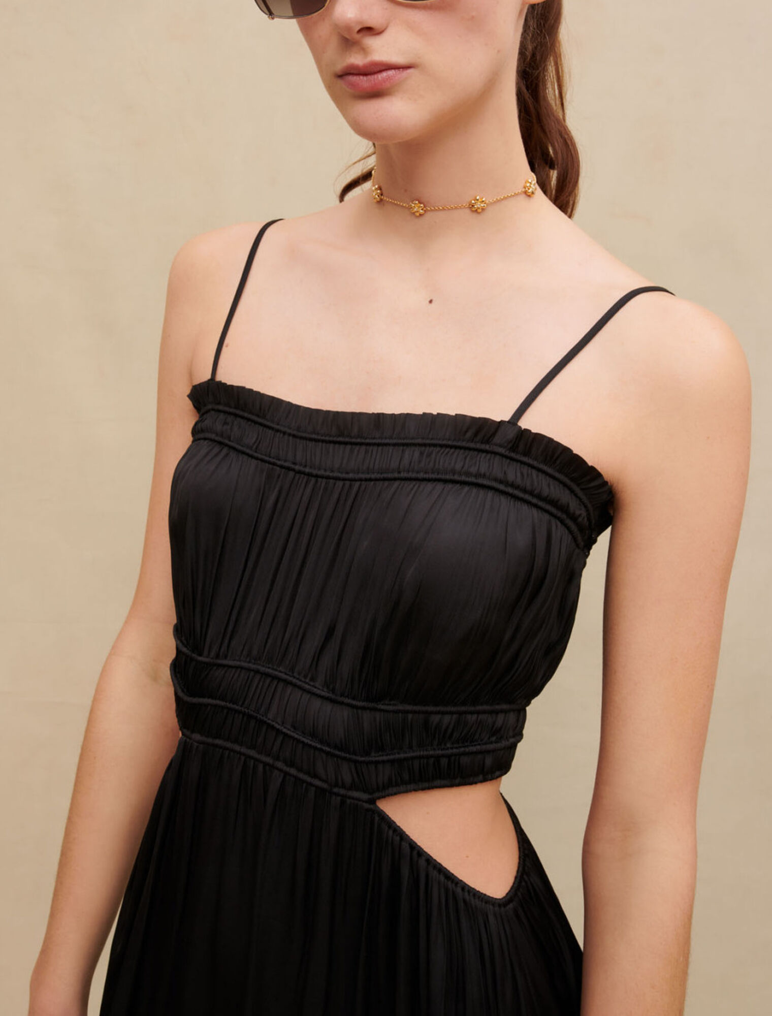 Robe longue satinée